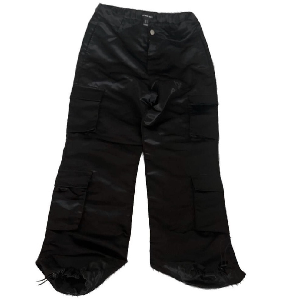 Streetwear Society Black Jogger Cargo Pants, Large, Utilitarian, Edgy, Sporty